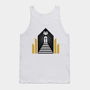 Christian illustration. Christian church, steps leading to the cross. Tank Top